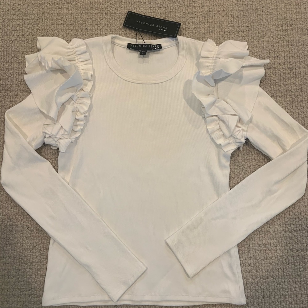 Veronica Beard Segrist ruffle shoulder long sleeve